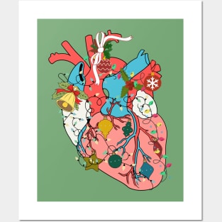 Cardiac Nurse Christmas a Anatomy Cardiology Heart Posters and Art